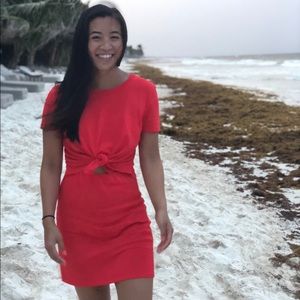 ZARA front tie T-shirt dress